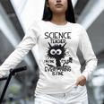 Science Teacher Appreciation Merch -Adults -Youth Grey Classic Fit Modern Science Theme Cartoon Unisex Long Sleeve T-Shirt, novelty gifts, funny gifts