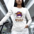 Spooky Paraprofessional Life Halloween Messy Bun Teacher For Men Women Unisex Long Sleeve T-Shirt, novelty gifts, funny gifts