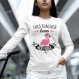 This Teacher Loves Her Flock Cute Flamingo Teacher Unisex Long Sleeve T-Shirt, novelty gifts, funny gifts This Teacher Loves Her Flock Cute Flamingo Teacher Unisex Long Sleeve T-Shirt, novelty gifts, funny gifts