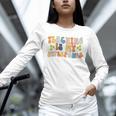 Teaching Is My Superpower Vintage Groovy University Teacher Unisex Long Sleeve T-Shirt, novelty gifts, funny gifts