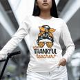 Thanksgiving Shirt Teacher Women Messy Bun Thankful Teacher Unisex Long Sleeve T-Shirt, novelty gifts, funny gifts Thanksgiving Shirt Teacher Women Messy Bun Thankful Teacher Unisex Long Sleeve T-Shirt, novelty gifts, funny gifts