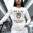 This Is My Tired Teacher Costume Skull Halloween Messy Bun Unisex Long Sleeve T-Shirt, novelty gifts, funny gifts This Is My Tired Teacher Costume Skull Halloween Messy Bun Unisex Long Sleeve T-Shirt, novelty gifts, funny gifts