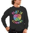 Apple Retro Play Is Learning Kindergarten Teacher Daycare Men's Long Sleeve T-Shirt, trending gift Apple Retro Play Is Learning Kindergarten Teacher Daycare Men's Long Sleeve T-Shirt, trending gift