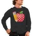 Back To School Pencil And Apple Teacher Student Men's Long Sleeve T-Shirt, trending gift
