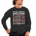 ESL Teacher All Are Welcome Here For Worlds Virtual Teachers Men's Long Sleeve T-Shirt, trending gift ESL Teacher All Are Welcome Here For Worlds Virtual Teachers Men's Long Sleeve T-Shirt, trending gift