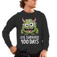 Eye Survived 100 Days Of School Monster Lover Teacher Kids Men's Long Sleeve T-Shirt, trending gift