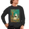 Groovy Ghost Reading Book Cat Halloween Ghost Teacher Men's Long Sleeve T-Shirt, trending gift