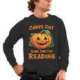 Halloween Teacher Librarian Pumpkin Reading Books Men Women Kids Men's Long Sleeve T-Shirt, trending gift