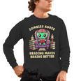 Halloween Teacher Zombie Reading Is Good For Brains Men's Long Sleeve T-Shirt, trending gift Halloween Teacher Zombie Reading Is Good For Brains Men's Long Sleeve T-Shirt, trending gift