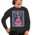 La Maestra Halloween Mexican Bingo Card Teacher Lottery Card Men's Long Sleeve T-Shirt, trending gift