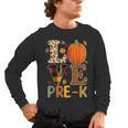 Love Pre-k Teacher Shirts Autumn Fall Pumpkin Fall Leopard Men's Long Sleeve T-Shirt, trending gift