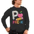 P Is For Pre K Teacher Student Pencil Apple Back To School Men's Long Sleeve T-Shirt, trending gift P Is For Pre K Teacher Student Pencil Apple Back To School Men's Long Sleeve T-Shirt, trending gift