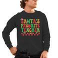Santas Favorite Teacher Retro Groovy Christmas Xmas Women Men's Long Sleeve T-Shirt, trending gift Santas Favorite Teacher Retro Groovy Christmas Xmas Women Men's Long Sleeve T-Shirt, trending gift
