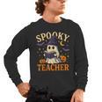 Spooky Teacher Halloween Cute Ghost Pumpkin Reading Women Men's Long Sleeve T-Shirt, trending gift
