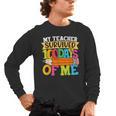 My Teacher Survived 100 Days Of Me 100th Day Of School Kids Men's Long Sleeve T-Shirt, trending gift My Teacher Survived 100 Days Of Me 100th Day Of School Kids Men's Long Sleeve T-Shirt, trending gift