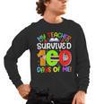 My Teacher Survived 100 Days Of Me 100 Days Of School Men's Long Sleeve T-Shirt, trending gift My Teacher Survived 100 Days Of Me 100 Days Of School Men's Long Sleeve T-Shirt, trending gift