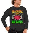 Teacher Teachers Love Brains Skeleton Hand Heart Halloween Men's Long Sleeve T-Shirt, trending gift Teacher Teachers Love Brains Skeleton Hand Heart Halloween Men's Long Sleeve T-Shirt, trending gift