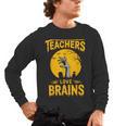 Teachers Love Brains Shirt Men Women Halloween Teacher Men's Long Sleeve T-Shirt, trending gift