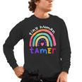 Tiny Human Tamer Watercolor Rainbow Daycare Teacher Men's Long Sleeve T-Shirt, trending gift Tiny Human Tamer Watercolor Rainbow Daycare Teacher Men's Long Sleeve T-Shirt, trending gift