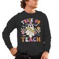 Trick Or Teach Groovy Teacher Halloween Retro Teacher Ghost Men's Long Sleeve T-Shirt, trending gift
