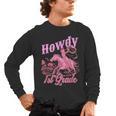 Vintage Howdy First Grade Cowgirl Teacher Western School Men's Long Sleeve T-Shirt, trending gift