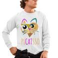 Abstract Cat Art Picatsso Shirt For Art Teachers Men's Long Sleeve T-Shirt, trending gift