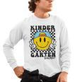 Kindergarten Teacher Hippie Smile Face Back School Men's Long Sleeve T-Shirt, trending gift Kindergarten Teacher Hippie Smile Face Back School Men's Long Sleeve T-Shirt, trending gift