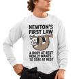 Newtons First Law Physics Jokes Science Teacher Men's Long Sleeve T-Shirt, trending gift