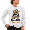 Thanksgiving Shirt Teacher Women Messy Bun Thankful Teacher Men's Long Sleeve T-Shirt, trending gift Thanksgiving Shirt Teacher Women Messy Bun Thankful Teacher Men's Long Sleeve T-Shirt, trending gift