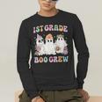 1st Grade Boo Crew Groovy Halloween Floral Ghost Kid Teacher Men's Long Sleeve T-Shirt, funny gift