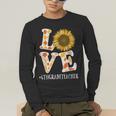 4th Grade Teacher Love Autumn Fall Sunflower Appreciation Men's Long Sleeve T-Shirt, funny gift