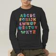 ABC Cute Monster Alphabet Halloween Teacher Costume Kids Men's Long Sleeve T-Shirt, funny gift