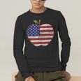 American Flag Teachers Students Apple 4th Of July Vintage Men's Long Sleeve T-Shirt, funny gift American Flag Teachers Students Apple 4th Of July Vintage Men's Long Sleeve T-Shirt, funny gift