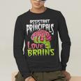 Assistant Principals Love Brains Zombie Teacher Halloween Men's Long Sleeve T-Shirt, funny gift