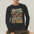 Back To School Dinosaur Social Studies Teacher Student Men's Long Sleeve T-Shirt, funny gift Back To School Dinosaur Social Studies Teacher Student Men's Long Sleeve T-Shirt, funny gift