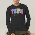 Back To School Neon Checkered Third Grade Colorful Teacher Men's Long Sleeve T-Shirt, funny gift Back To School Neon Checkered Third Grade Colorful Teacher Men's Long Sleeve T-Shirt, funny gift