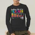 Battery Life Of a Teacher Shirt Thanksgiving Teacher Men's Long Sleeve T-Shirt, funny gift Battery Life Of a Teacher Shirt Thanksgiving Teacher Men's Long Sleeve T-Shirt, funny gift