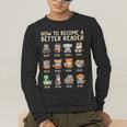 How To Become A Better Reader Animals Reading Teacher Men's Long Sleeve T-Shirt, funny gift