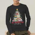 All Booked For Christmas Xmas Tree Teacher Holiday Pajamas Men's Long Sleeve T-Shirt, funny gift