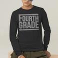 Checkered Fourth Grade Teacher Team Crew Back To School Men's Long Sleeve T-Shirt, funny gift
