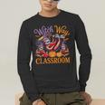 Way To Classroom Halloween Witch Three Cute Sloths Teacher Men's Long Sleeve T-Shirt, funny gift Way To Classroom Halloween Witch Three Cute Sloths Teacher Men's Long Sleeve T-Shirt, funny gift