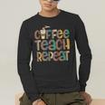 Coffee Teach Repeat Leopard Print Back To School Teachers Men's Long Sleeve T-Shirt, funny gift