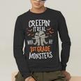 Creepin It Real With My 1st Grade Monsters Halloween Teacher Men's Long Sleeve T-Shirt, funny gift Creepin It Real With My 1st Grade Monsters Halloween Teacher Men's Long Sleeve T-Shirt, funny gift