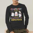 Creepin It Real With Kindergarten Monsters Halloween Teacher Men's Long Sleeve T-Shirt, funny gift Creepin It Real With Kindergarten Monsters Halloween Teacher Men's Long Sleeve T-Shirt, funny gift