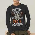 Creepin It Real Pre-K Monsters Halloween Preschool Teacher Men's Long Sleeve T-Shirt, funny gift