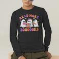 Cute Ghost Read More Books Lover Teacher Halloween Costume Men's Long Sleeve T-Shirt, funny gift