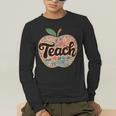 Cute Teacher With Apple Retro Teacher Kids Back To School Men's Long Sleeve T-Shirt, funny gift Cute Teacher With Apple Retro Teacher Kids Back To School Men's Long Sleeve T-Shirt, funny gift