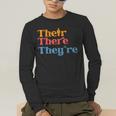 English Teacher Their There Theyre Grammar Men Women Men's Long Sleeve T-Shirt, funny gift