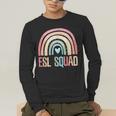 ESL Squad Teacher Crew Team Back To School English Rainbow Men's Long Sleeve T-Shirt, funny gift ESL Squad Teacher Crew Team Back To School English Rainbow Men's Long Sleeve T-Shirt, funny gift
