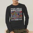 ESL Teacher All Are Welcome Here For Worlds Virtual Teachers Men's Long Sleeve T-Shirt, funny gift ESL Teacher All Are Welcome Here For Worlds Virtual Teachers Men's Long Sleeve T-Shirt, funny gift